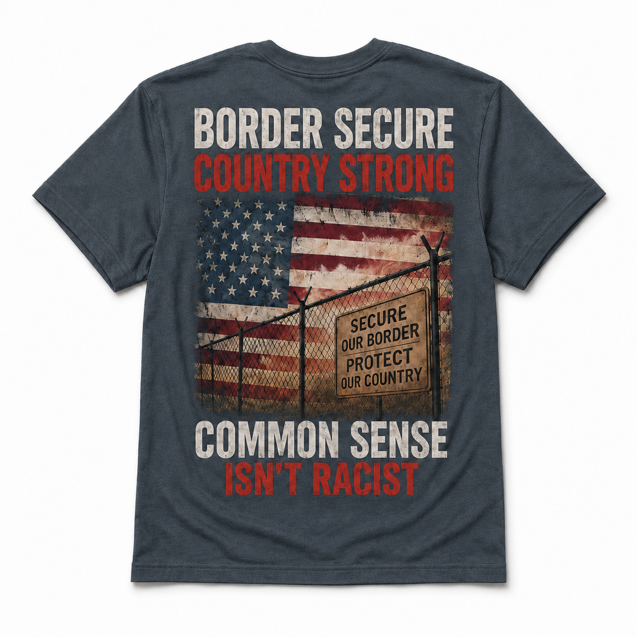 Border Secure Country Strong Shirt – Patriotic American Border Security Graphic Tee