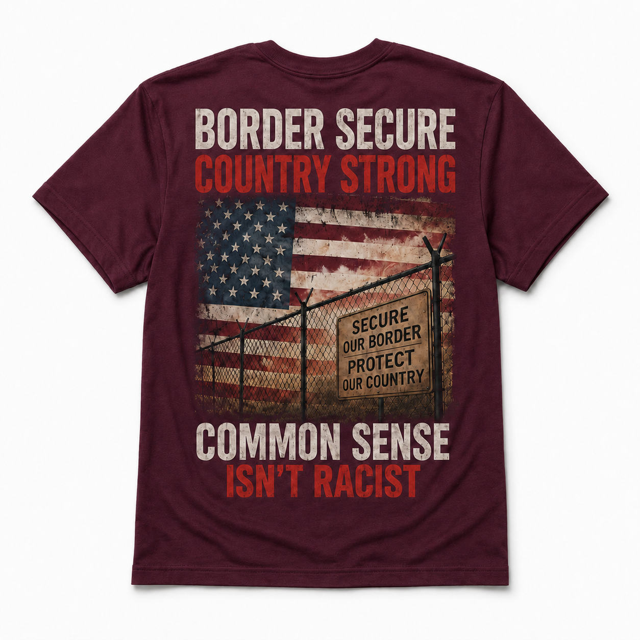 Border Secure Country Strong Shirt – Patriotic American Border Security Graphic Tee