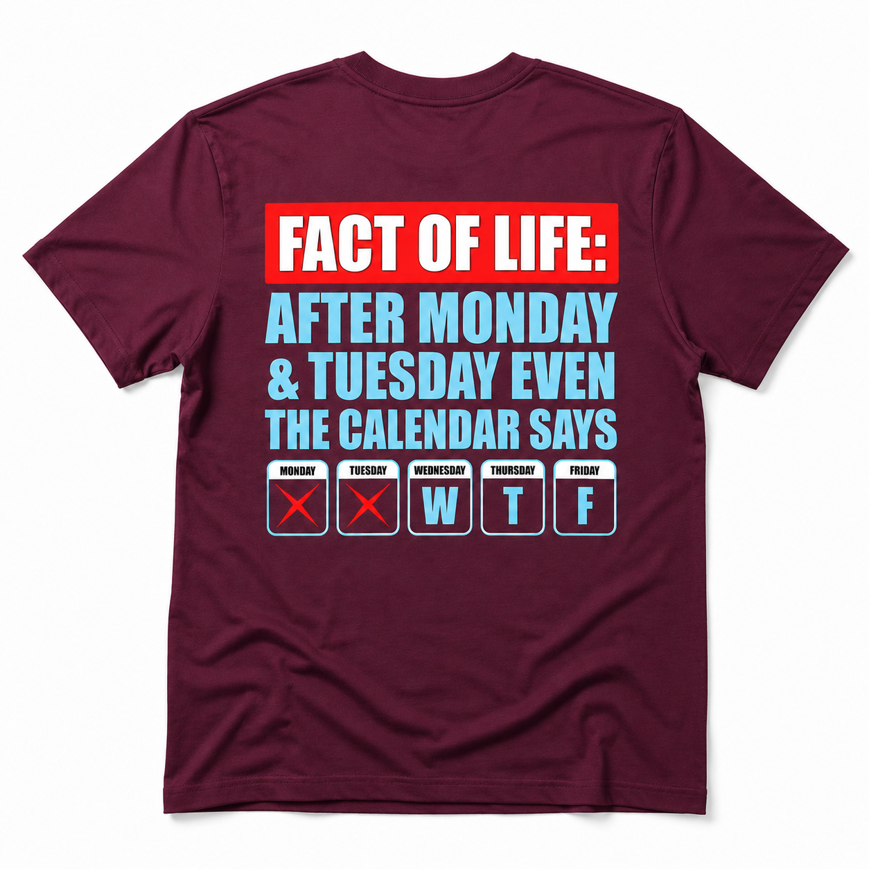After Monday and Tuesday Even the Calendar Says WTF Funny T-Shirt